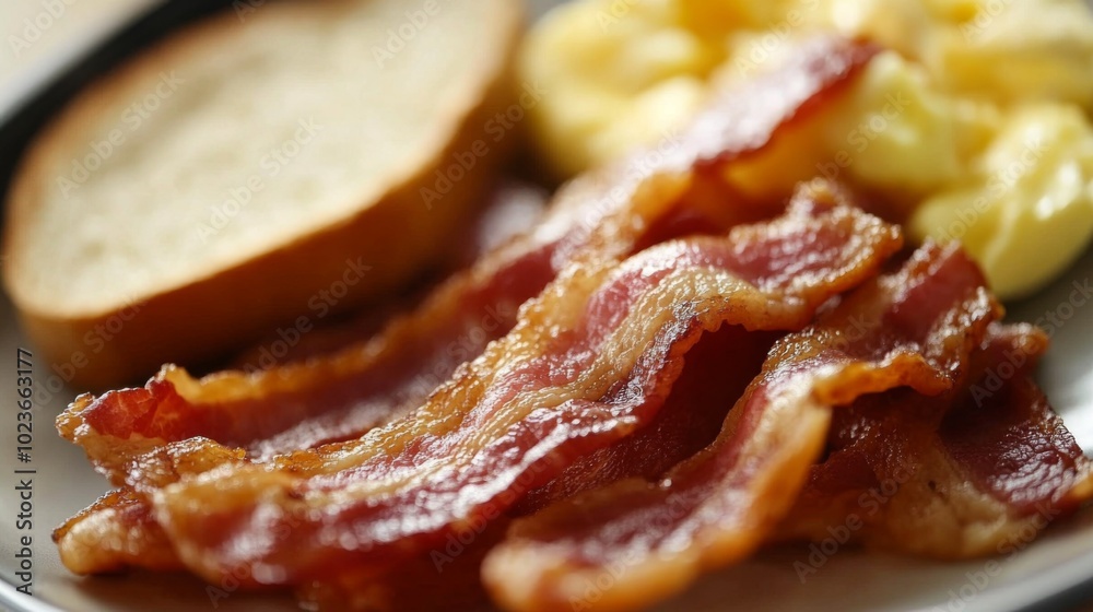 Delicious Breakfast with Bacon and Macaroni Delicious Breakfast with Bacon and Macaroni