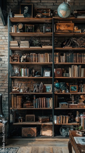 Industrial Style Loft with Wooden Shelving