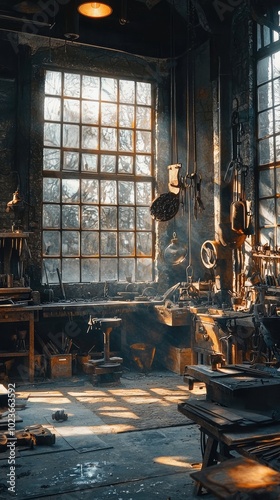 Inspiring Blacksmith Shop with Large Windows photo