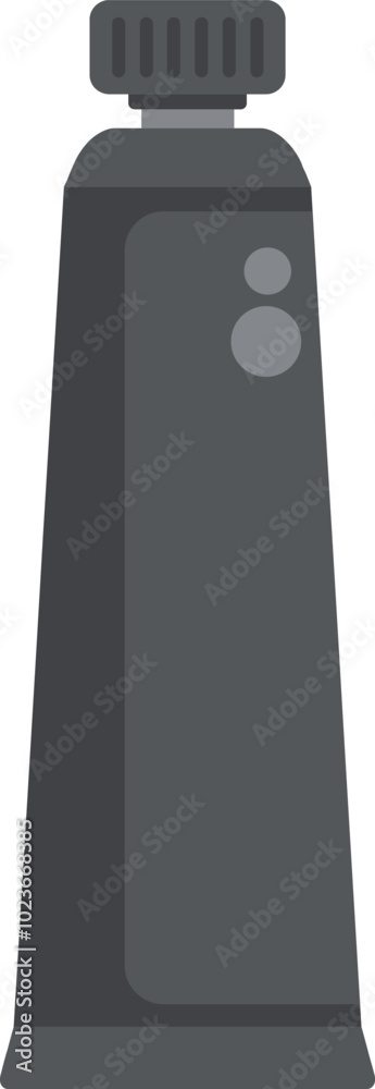 Black cosmetic tube standing on a white background Black cosmetic tube standing on a white background