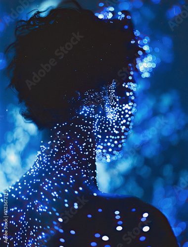 person feeling connected to universe, AI generated