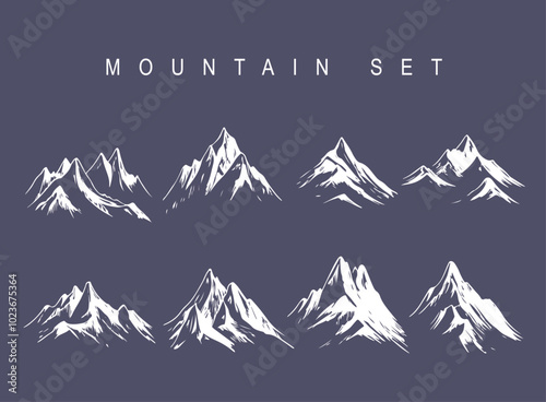 Berge Mountain Set Silhouette  Gebirge Natur