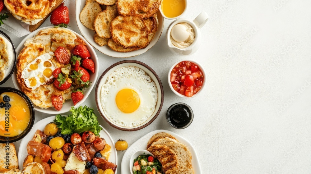 A Delicious and Colorful Spread of Breakfast Foods A Delicious and Colorful Spread of Breakfast Foods