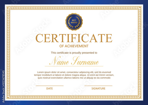 a luxurious business document certificate