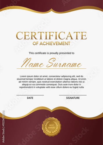 a luxurious business document certificate