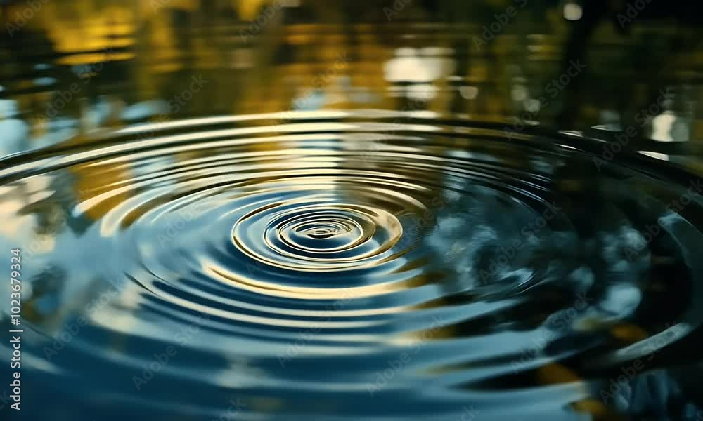 Close-up of rippling water surface reflecting autumn colors. Close-up of rippling water surface reflecting autumn colors.