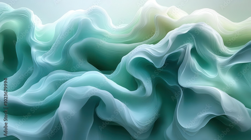 swirling patterns of mint green and seafoam blue intertwine in a soothing abstract composition evoking feelings of tranquility and freshness with soft gradients and a harmonious blend of colors swirling patterns of mint green and seafoam blue intertwine in a soothing abstract composition evoking feelings of tranquility and freshness with soft gradients and a harmonious blend of colors