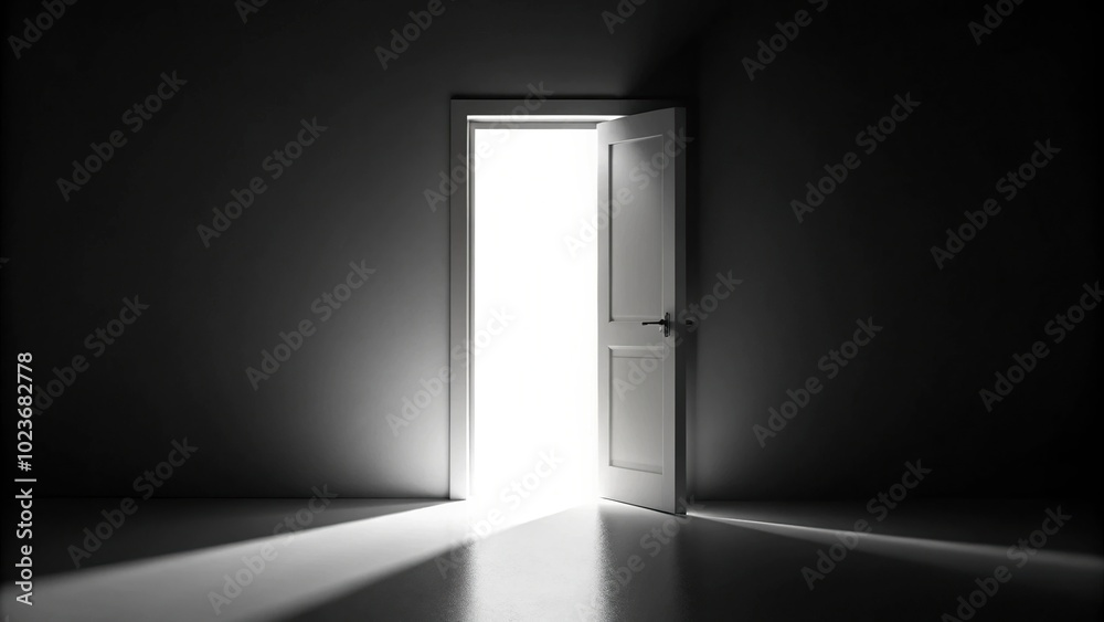 Half-opened door with white light coming through Half-opened door with white light coming through