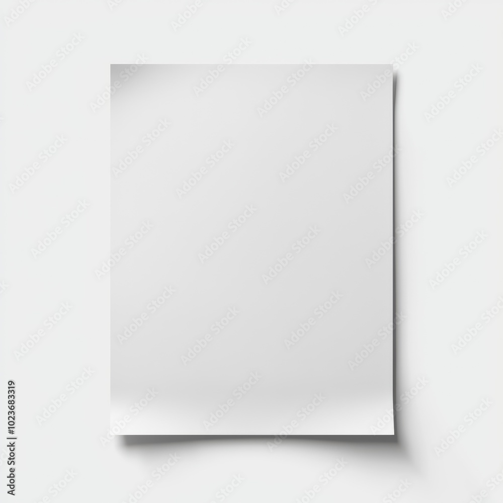 Blank White Paper or Document Sheet on Minimalist Desk or Office Workspace Background Blank White Paper or Document Sheet on Minimalist Desk or Office Workspace Background