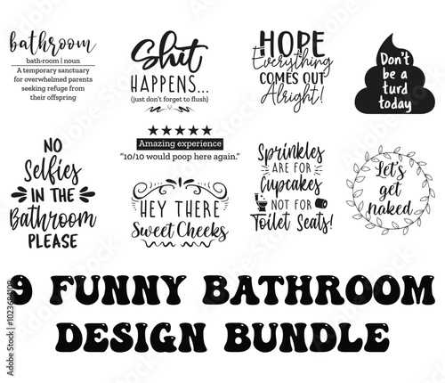 Funny bathroom svg bundle design