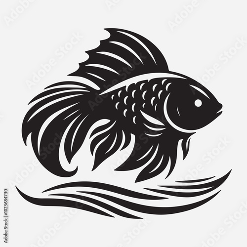 Fish silhouette vector image iollustration and artwork