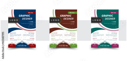 Design of a vector flyer with 3 colors and a place.