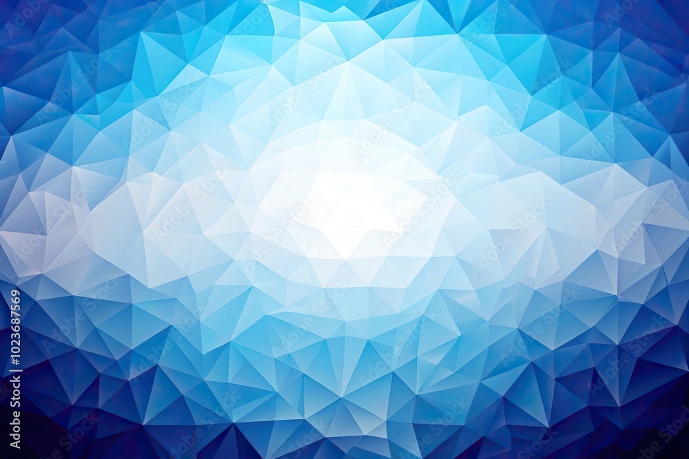 Obraz premium Abstract blue and white polygon background resembling a fisheye lens distortion