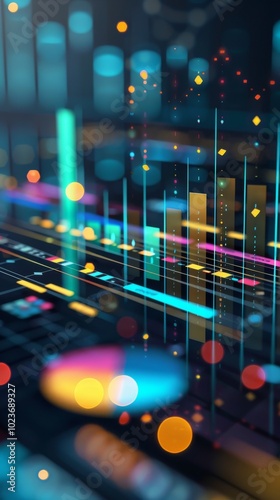 Conceptual representation of marketing analytics and data. photo