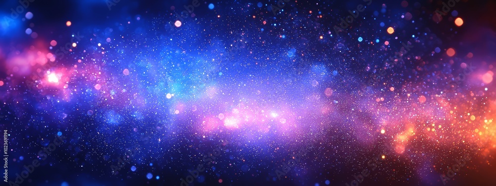 Naklejka premium Mesmerizing Cosmic Wonderland of Shimmering Celestial Lights and Ethereal Galactic Energy