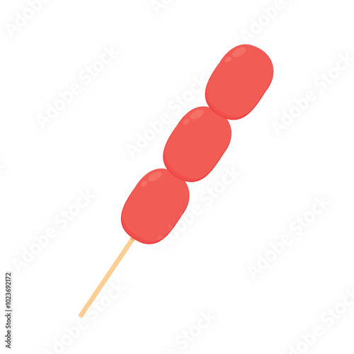 Grilled Sausage Stick Western Food Vector Cartoon Illustration.