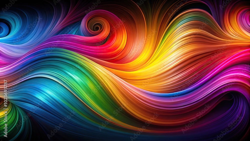 Abstract colorful swirls on black background Abstract colorful swirls on black background