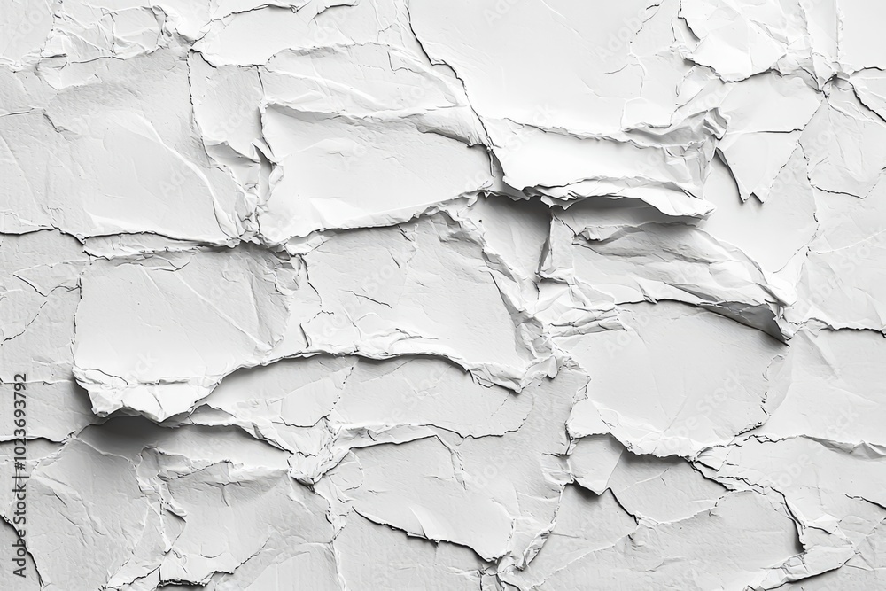 Obraz premium Weathered White Painted Cracked Wall Texture Abstract Background