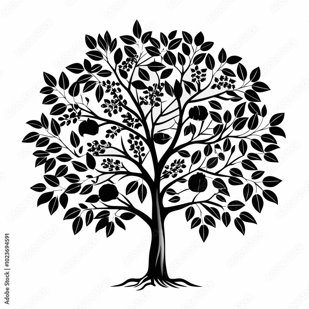 Obraz premium black-walnut-tree-silhouette