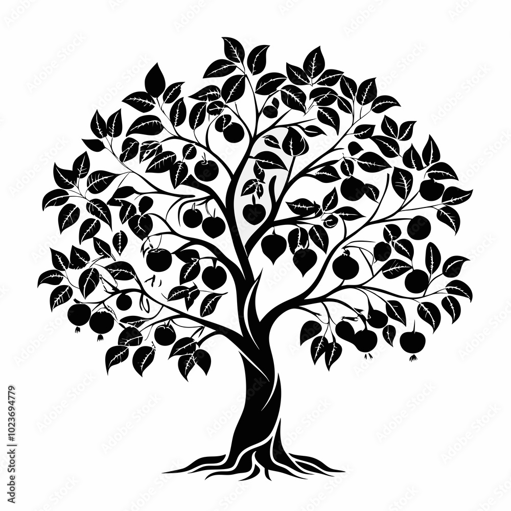 Obraz premium black-cherry-tree-silhouette