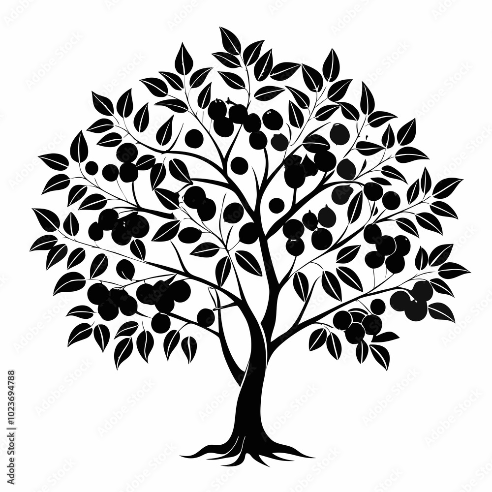 Obraz premium black-cherry-tree-silhouette