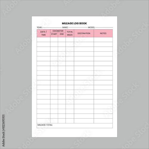 mileage log book