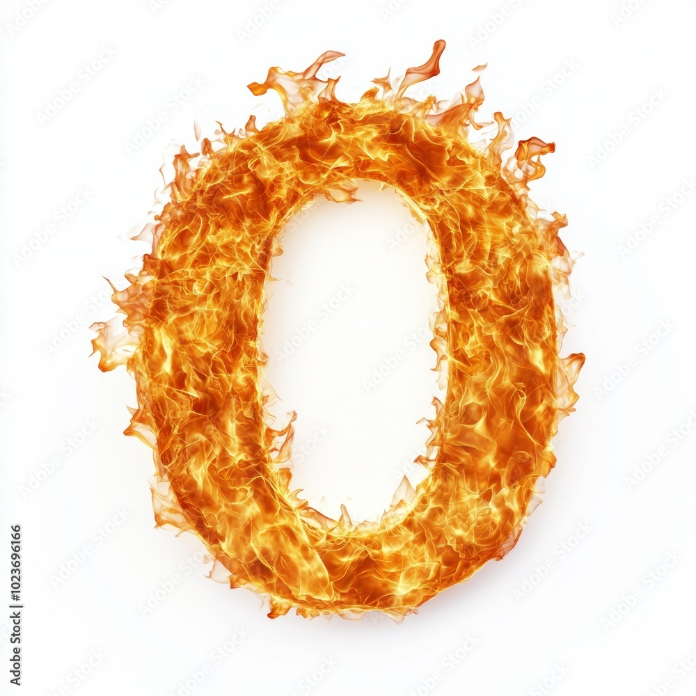 the flames gather into the number 0 isolated on a white background the flames gather into the number 0 isolated on a white background