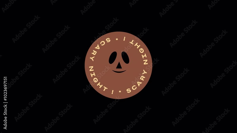 A second stylish Halloween badge sticker in flat animation, featuring a brown color scheme, perfect for adding a trendy Halloween flair to projects. A second stylish Halloween badge sticker in flat animation, featuring a brown color scheme, perfect for adding a trendy Halloween flair to projects.
