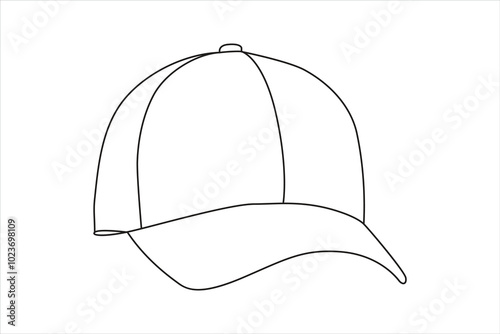 hat cap continuous one line drawing vector illustration, hiking adventure cap hat, trip, travel, camping