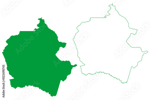 Capixaba municipality (Acre state, Municipalities of Brazil, Federative Republic of Brazil) map vector illustration, scribble sketch Capixaba map