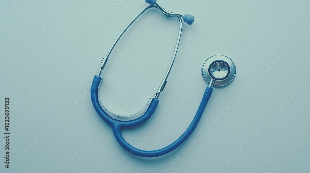 Stethoscope Laying Flat on a White Surface Stethoscope Laying Flat on a White Surface