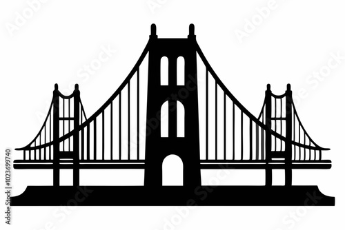 Golden gate bridge silhouette. bridge vector silhouette illustration	