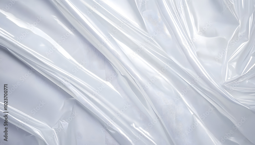 Obraz premium White transparent plastic film wrap texture background