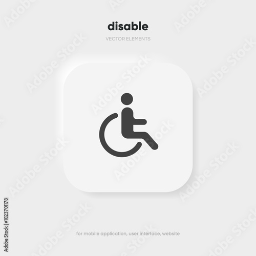 Disabled icon. Wheelchair sign, handicapped access symbol.