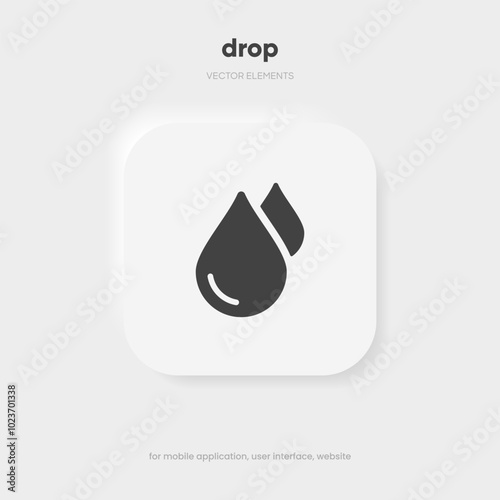 Water drop icon. Water or rain drops symbol. Blood or oil drop sign. Vector illustration eps10.