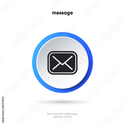 New message notification concept on realistic smartphone mockup. New email pop up. Incoming, open messaging. Chatting, mail, post, letter symbol, sign, emblem with new notification for UI UX website