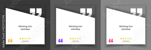 3D bubble testimonial banner, quote, infographic. Social media post template designs for quotes. Empty speech bubbles, quote bubbles and text box. Vector Illustration EPS10.