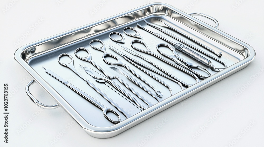 Surgical Tray with Neatly Arranged Instruments Surgical Tray with Neatly Arranged Instruments