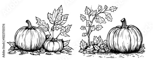  pumpkin for halloween decoration, black vector