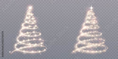 Bright magical Christmas tree for Christmas and New Year design and illustrations. EPS10