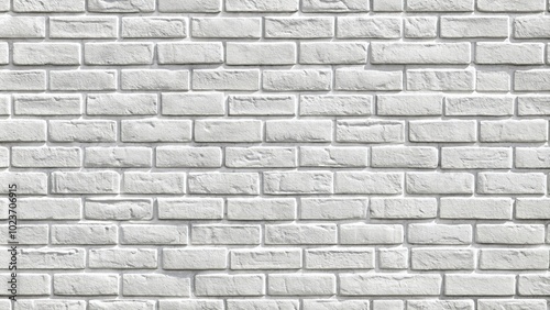 Seamless photorealistic white brick wall background pattern