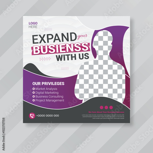 Corporate Business Expansion Social Media Post Design