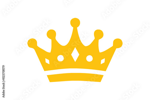 Golden Crown Icon - Royalty Symbol Vector Illustration, Adobe Illustrator Artwork