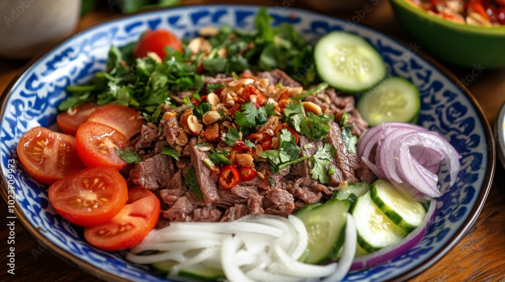 Fresh Vietnamese Beef Salad with Veggies and Herbs Fresh Vietnamese Beef Salad with Veggies and Herbs