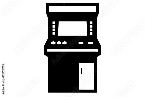 Arcade machine | vector silhouette illustration on white background