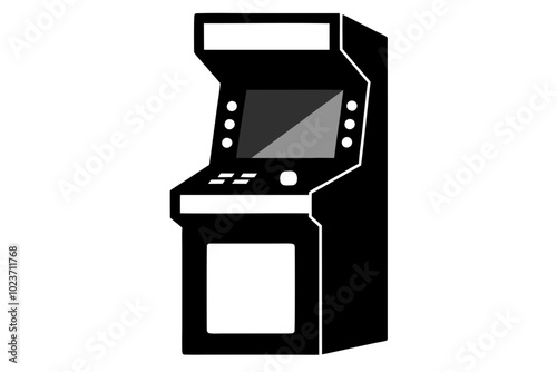 Arcade machine | vector silhouette illustration on white background