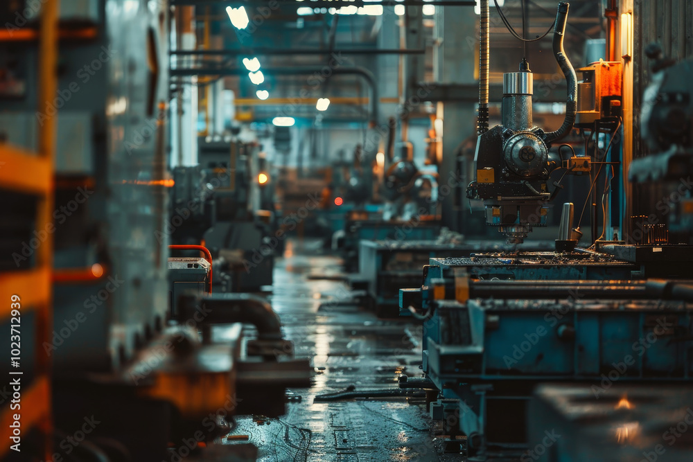 A factory with many machines and a lot of noise A factory with many machines and a lot of noise