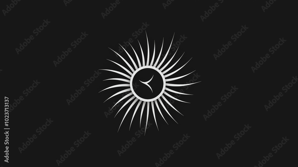 Minimalist Sun Logo: Abstract Fusion. Generative AI Minimalist Sun Logo: Abstract Fusion. Generative AI