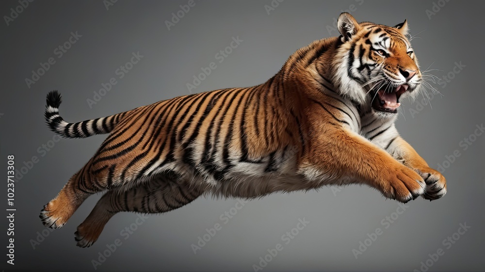 Obraz premium Big tiger jumping