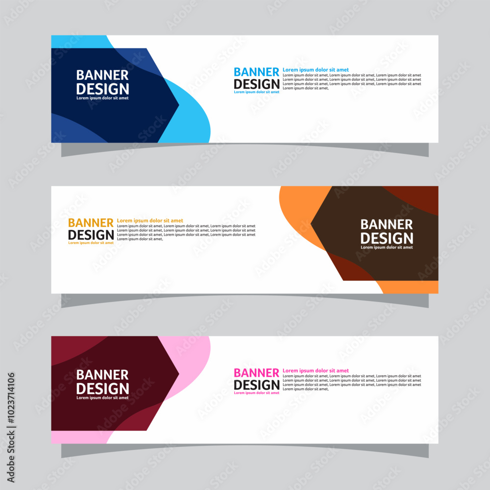 Vector set of landscape banner background design concept. Colorful background business layout template Vector set of landscape banner background design concept. Colorful background business layout template